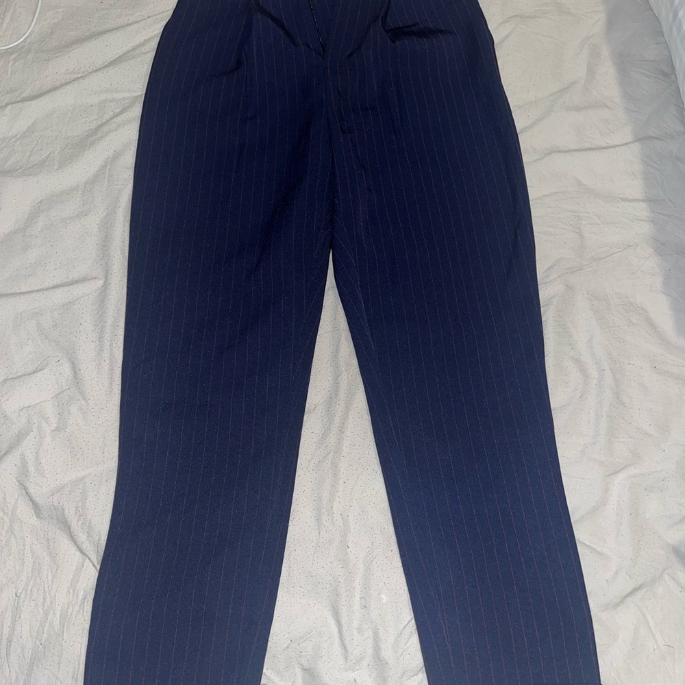 Forever 21 Dark Blue and Red Striped Pants
